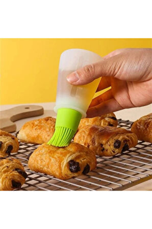 1 Adet Pratik Mini Yağlık Mini Hazneli Yağlık Yağ Sos Ve Yumurta Fırçası Silikon Fırçalı Yağdanlık