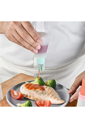 1 Adet Pratik Mini Yağlık Mini Hazneli Yağlık Yağ Sos Ve Yumurta Fırçası Silikon Fırçalı Yağdanlık