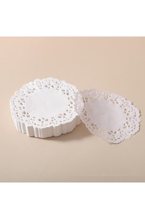 100 Adet Kağıt Dantel Bardak Altlığı Çay Bardağı Altı Sunum Kağıdı I 9 Cm