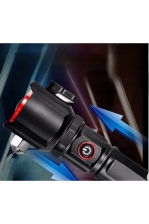 100 Watt 1000 Metre Menzilli  Çakarlı Teleskopik Zoomlu Şarj Edilebilir Alüminyum El Fener