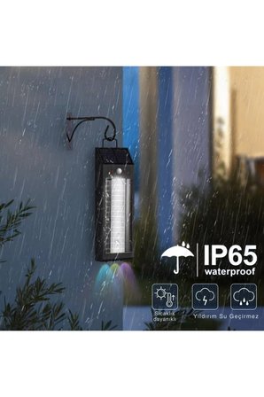 Solar Sensörlü Dış Mekan Duvar Lambası 18W 3 Kademe Su Geçirmez Bahçe, Teras Balkon Aydınlatma Aplik