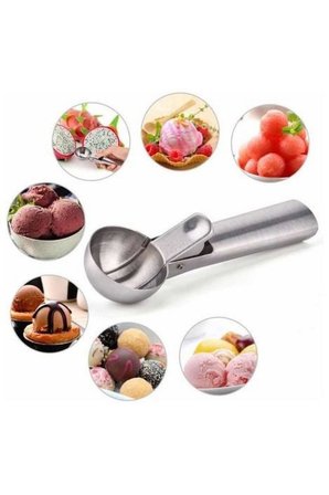 Paslanmaz Çelik Inox Dondurma Kaşığı - Karpuz Kurabiye Köfte Helva Porsiyonlama - Top Şekillendirici