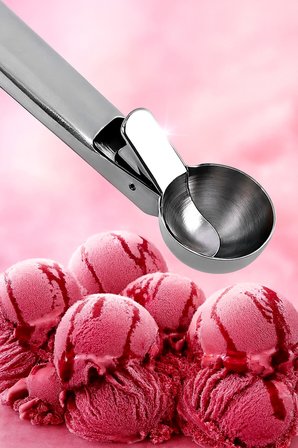 Paslanmaz Çelik Inox Dondurma Kaşığı - Karpuz Kurabiye Köfte Helva Porsiyonlama - Top Şekillendirici