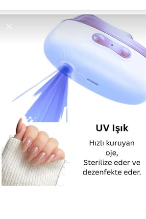 4'ü 1 Arada Şarjlı Tırnak Makası Bakım Seti Otomatik Kesim, Törpüleme, Parlatma UV Lamba Hız Ayarlı