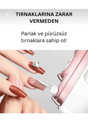 4'ü 1 Arada Şarjlı Tırnak Makası Bakım Seti Otomatik Kesim, Törpüleme, Parlatma UV Lamba Hız Ayarlı