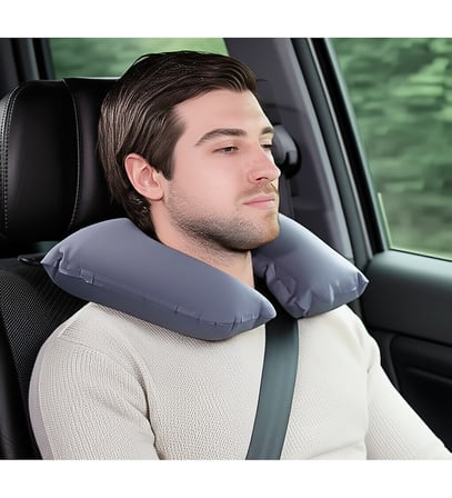 Şişme Seyahat Yastığı – Ergonomik Boyun Destekli Yolculuk Yastığı Kolay Şişirilebilir, Uyku Yastığı