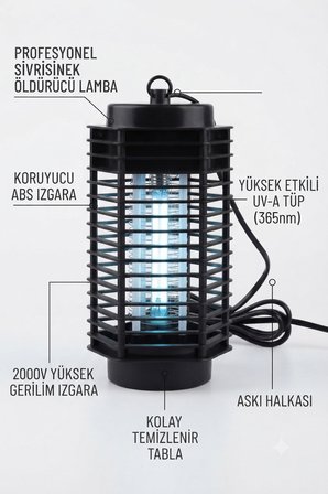 Carboon 9W Elektrikli UV LED Işıklı Sinek Sivrisinek Öldürücü – Sessiz, Sağlıklı ve Etkili Koruma