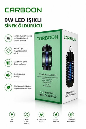 Carboon 9W Elektrikli UV LED Işıklı Sinek Sivrisinek Öldürücü – Sessiz, Sağlıklı ve Etkili Koruma