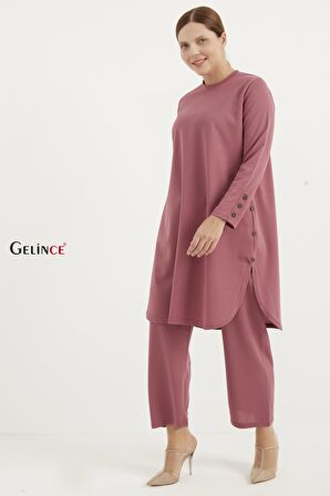 Gelince Büyük Beden Düğmeli Takım