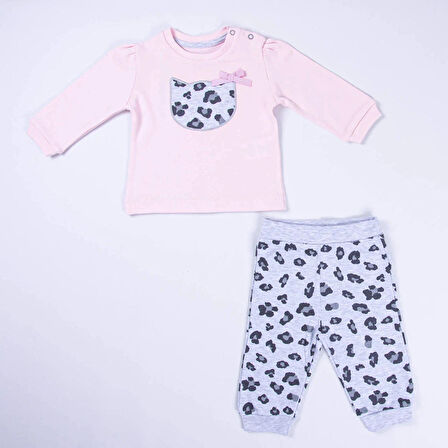 Aydodo Pamuklu Kız Pembe  Bebek Takım 3-6/6-9/9-12/18-24 AY