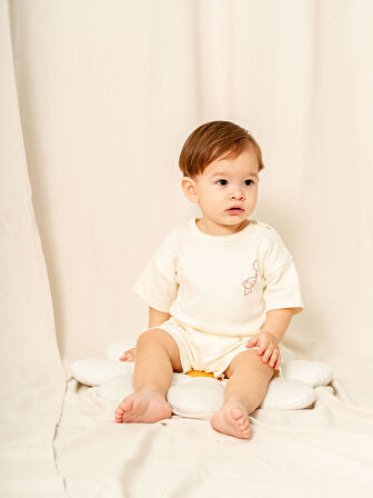 KD43305.Nakışlı Tişört Şort Erkek Takım 3-6/6-9/9-12/18-24AY