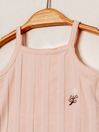 Jakarlı Örmeli Askılı Atlet Şort Bebe Takımı