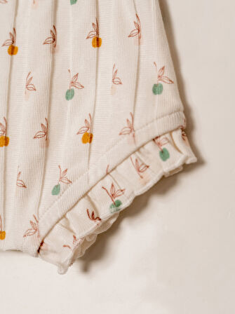 Jakarlı Örmeli Askılı Atlet Şort Bebe Takımı