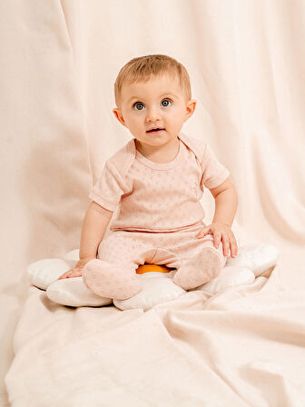 Jakarlı Çıtçıtlı Body Patikli Alt Bebek Takımı