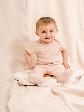 Jakarlı Çıtçıtlı Body Patikli Alt Bebek Takımı