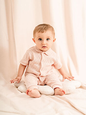 Jakarlı Bebe Yakalı 2li Bebe Takımı