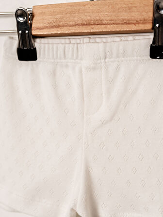 Jakarlı Nakışlı Çıtçıtlı Body Şort Takım