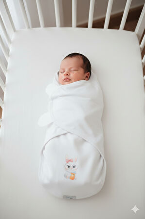 Baskılı Kulaklı Bebek Kundağı 0-3 ay