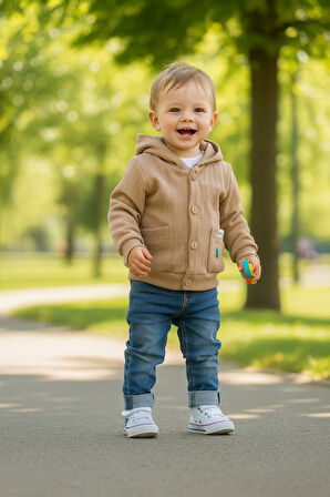 Erkek Çocuk  Bebek Kapüşonlu Hırka 3-24 Ay