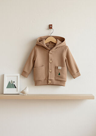 Erkek Çocuk  Bebek Kapüşonlu Hırka 3-24 Ay
