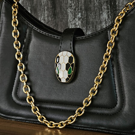 Serpenti Detaylı Zincir Askılı Mini Omuz Çantası