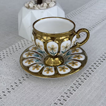 Oscar 2 Kişilik Kahve Fincan Takımı - 90 ml SCT-06177/8 (Mavi-Sarı)