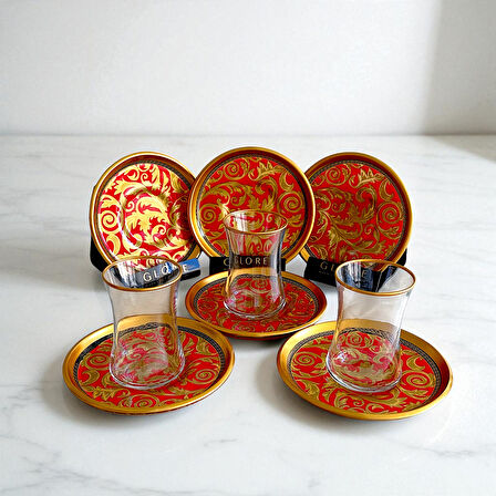 Sudedi Home Royal Çay Bardağı ve Tabağı Seti