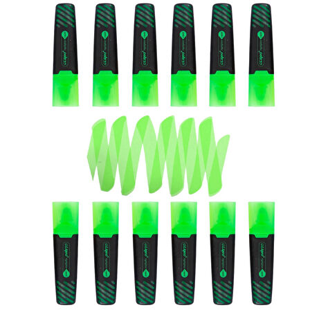 Liqeo Liquid Flat Fosforlu Kalem (H-3128) 12 Adet Yeşil