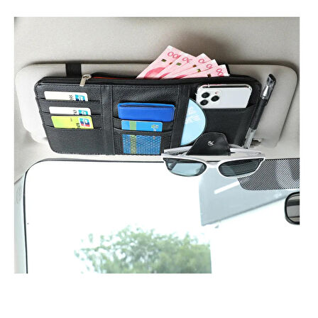 Citroen Jumper uyumlu iç güneşlik cüzdanı - çok amaçlı çanta - deri lüks model - kartlık gözlüklük cüzdan vb