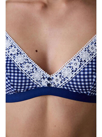 Penti Desenli Triangle Lacivert Sütyen