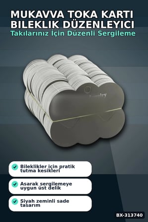 Mukavva Bileklik Toka Kartı 6.5x7.5 Cm 200 Adet Balya Takı Düzenleyici Organizer BX-313740