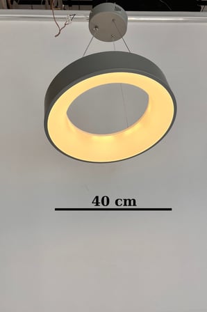 Modern Gri Halka LED Sarkıt Avize - Minimalist Çember Tasarım