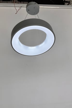Modern Gri Halka LED Sarkıt Avize - Minimalist Çember Tasarım
