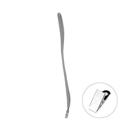 3A 854 Yaka Kart Askı İpi Metal Klipsli Gri Tekli (1 Adet)