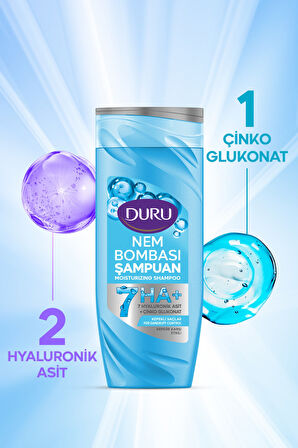 Duru Nem Bombası Kepekli Saçlar için Kepeğe Karşı Etkili Şampuan 3x400 Ml