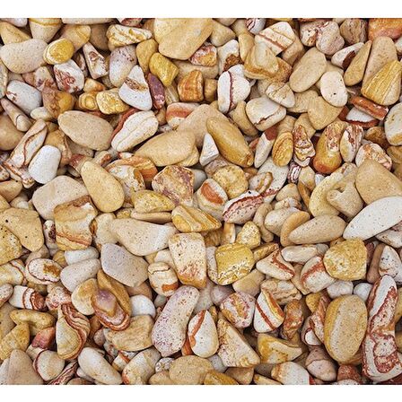 Sarı Çizgili Dolomit Taş 15 Kg 1-2 Cm Bahçe Dere Taşı Çakıl Taşı