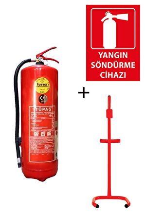 6KG TÜPAŞ YANGIN TÜPÜ, YANGIN TÜPÜ LEVHASI VE C TİPİ SEHPA 3LÜ SET