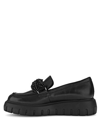 Siyah Kadın Deri Loafer 55301