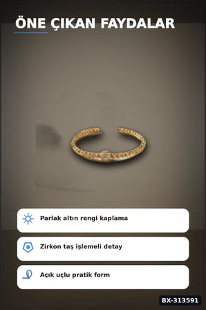 Pirinç Zirkon Taşlı Kadın Bileklik - Dorika Model Rengi Tekli Paket BX-313591