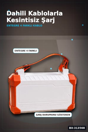 Dijital Ekranli 60000mAh 4 Kablolu Powerbank 22.5W Hizli Sarj Coklu Cikisli BX-313568