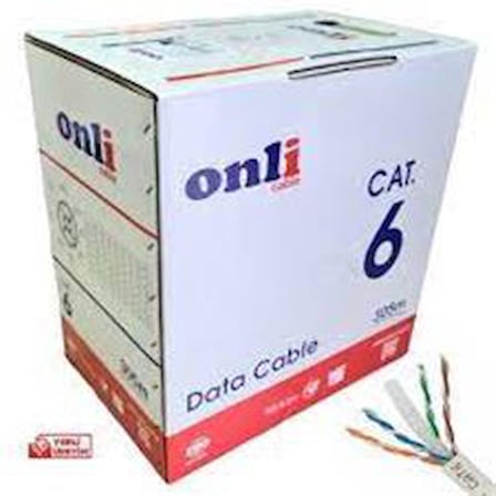 BERK KABLO Gri 23 AWG 0.50mm CAT6 Ethernet Kablosu (8x0.50mm) 100 Metre Cat6 Kablo 