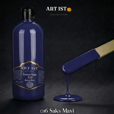 ART IST Kendinden Vernikli PLUS Su Bazlı Akrilik Boya 500 ml - 016 Saks Mavi