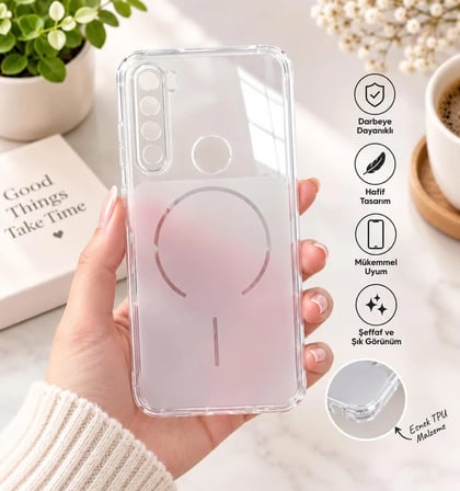REDMİ NOTE 8 UYUMLU ŞEFFAF KAMERA KORUMALI SİLİKON