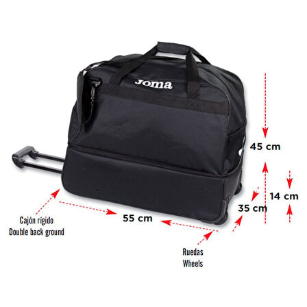 Joma Tekerlikli Seyahat Çantası Siyah