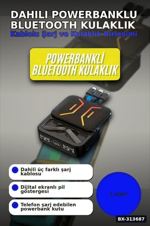 Bluetooth 5.2 Oyun Kulaklığı Dahili Powerbank Kablolu Ve Kablosuz Düşük Gecikme 1 Adet BX-313687