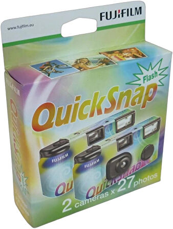 Fujifilm Quicksnap 27 Pozluk Çek At Flaşlı Analog Fotoğraf Makinesi Çiftli ( 27 Foto x2)