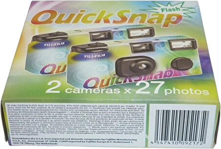 Fujifilm Quicksnap 27 Pozluk Çek At Flaşlı Analog Fotoğraf Makinesi Çiftli ( 27 Foto x2)