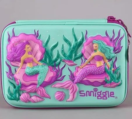 Petityu Smiggle Denizkızı Fuşya Mor Suyeşili Büyük Boy Dikdörtgen Kalemkutu