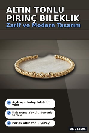 Pirinç Ton Dorika Model Kadın Bileklik - Tekli Paket Takı Aksesuar BX-313595