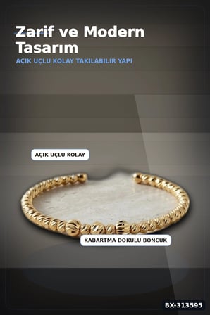 Pirinç Ton Dorika Model Kadın Bileklik - Tekli Paket Takı Aksesuar BX-313595